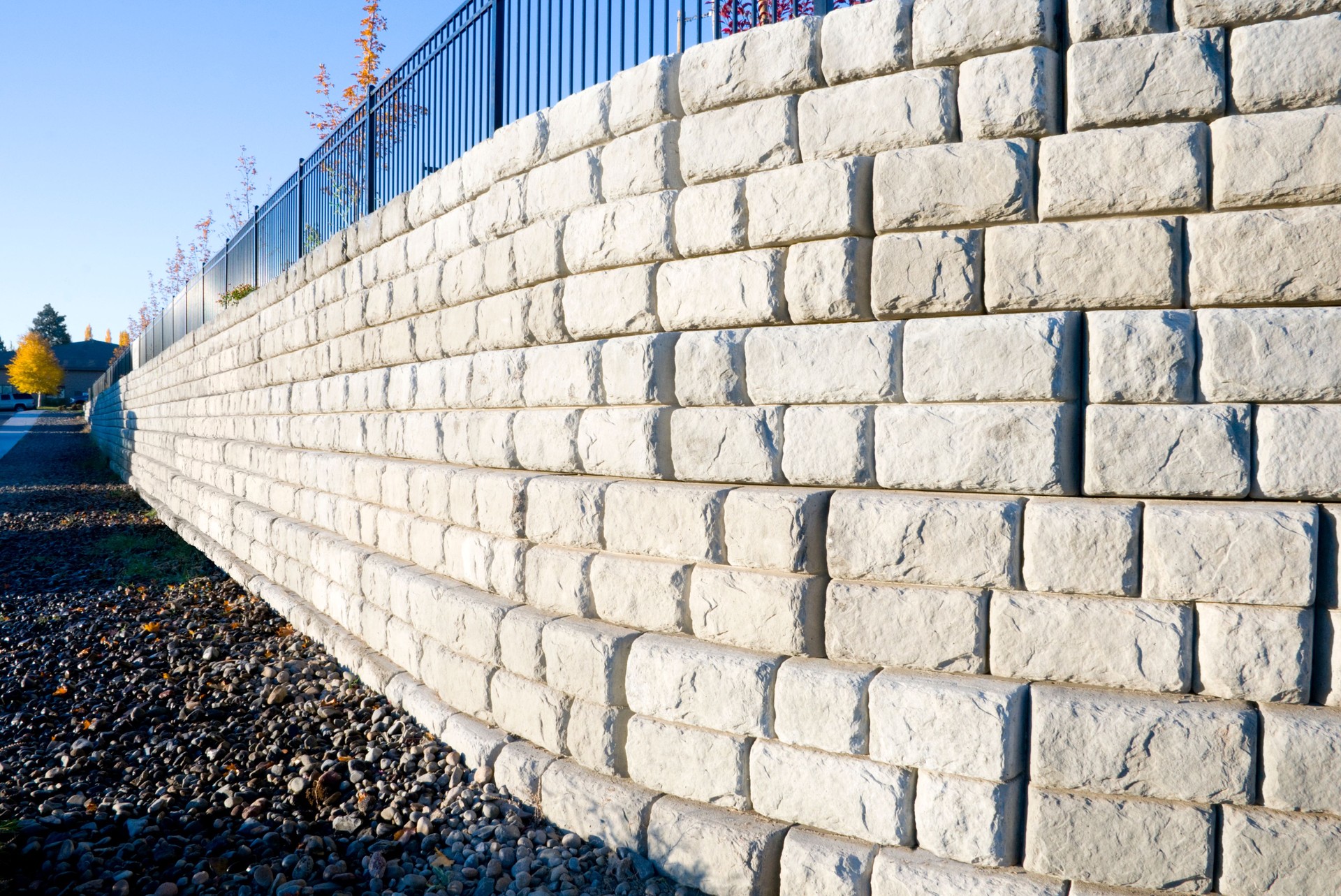 Precast cement block wall